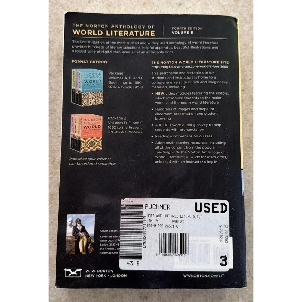 Norton Anthology of World Literature 4th edition (Vol. E-F)